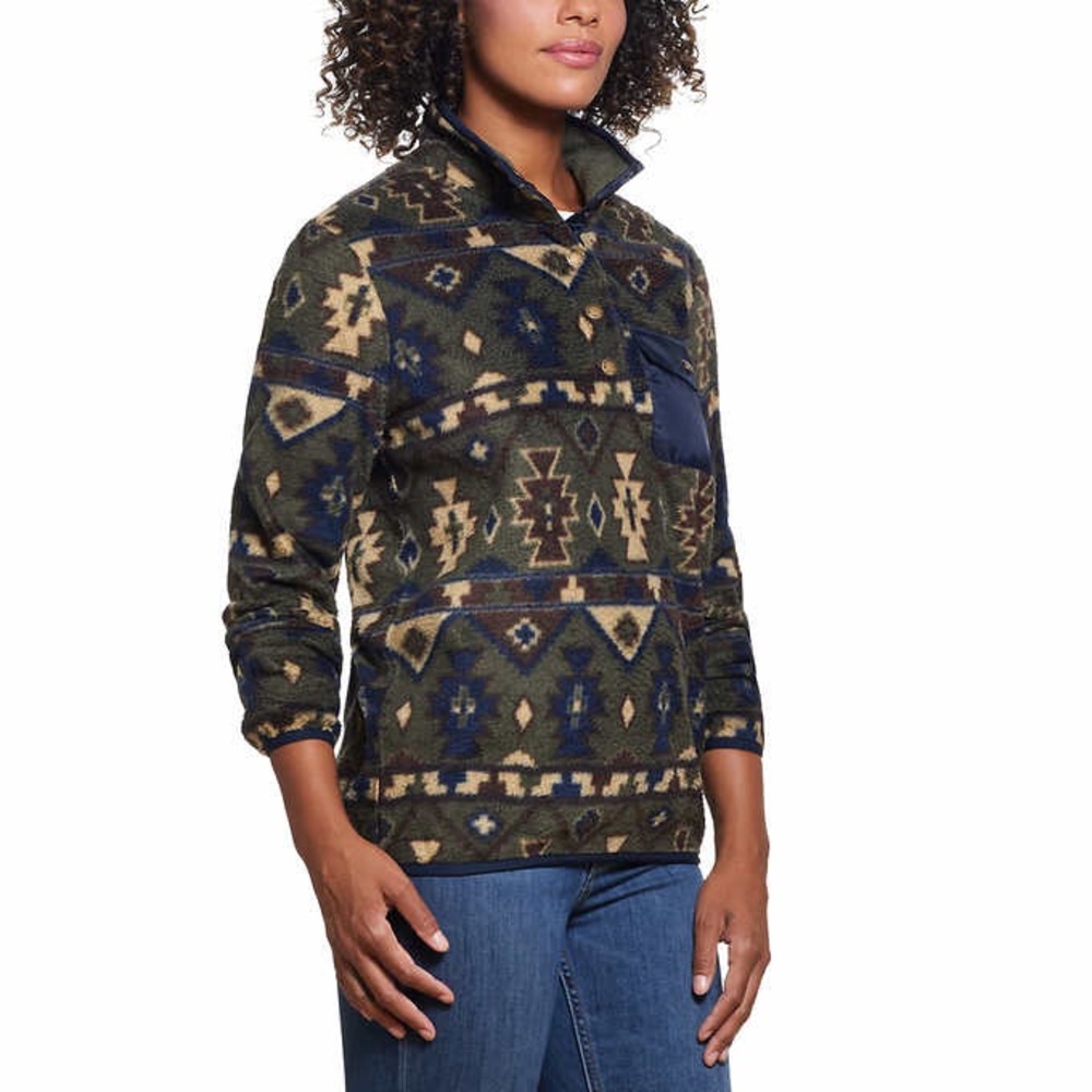 Weatherproof Vintage Aztec Printed Fleece Pullover